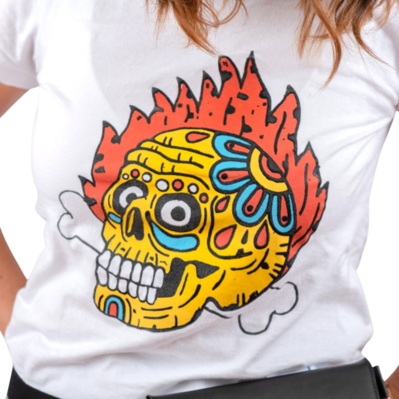 Asis Percales, Camiseta de algodón con ilustración de Asis de calavera